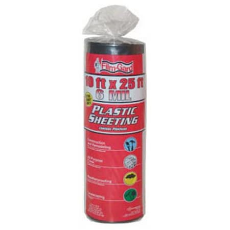 Berry Plastics 626192 6Mil Black Polyethylene Consumer Sheeting, 10 x 25 ft BE576262